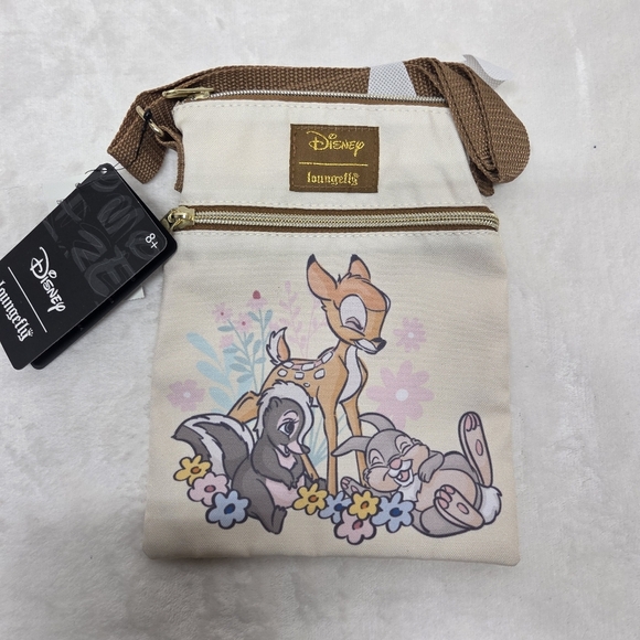 Loungefly Handbags - Loungefly Disney Bambi Thumper Flower Passport Crossbody Bag NWT Hot Topic